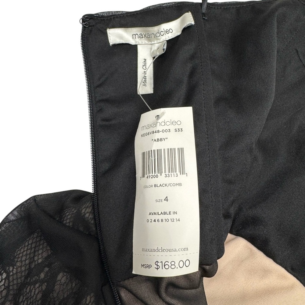 Max & Cleo Strapless Babydoll Dress Size 4 Black Pleated Cocktail Party Grunge - Picture 9 of 13
